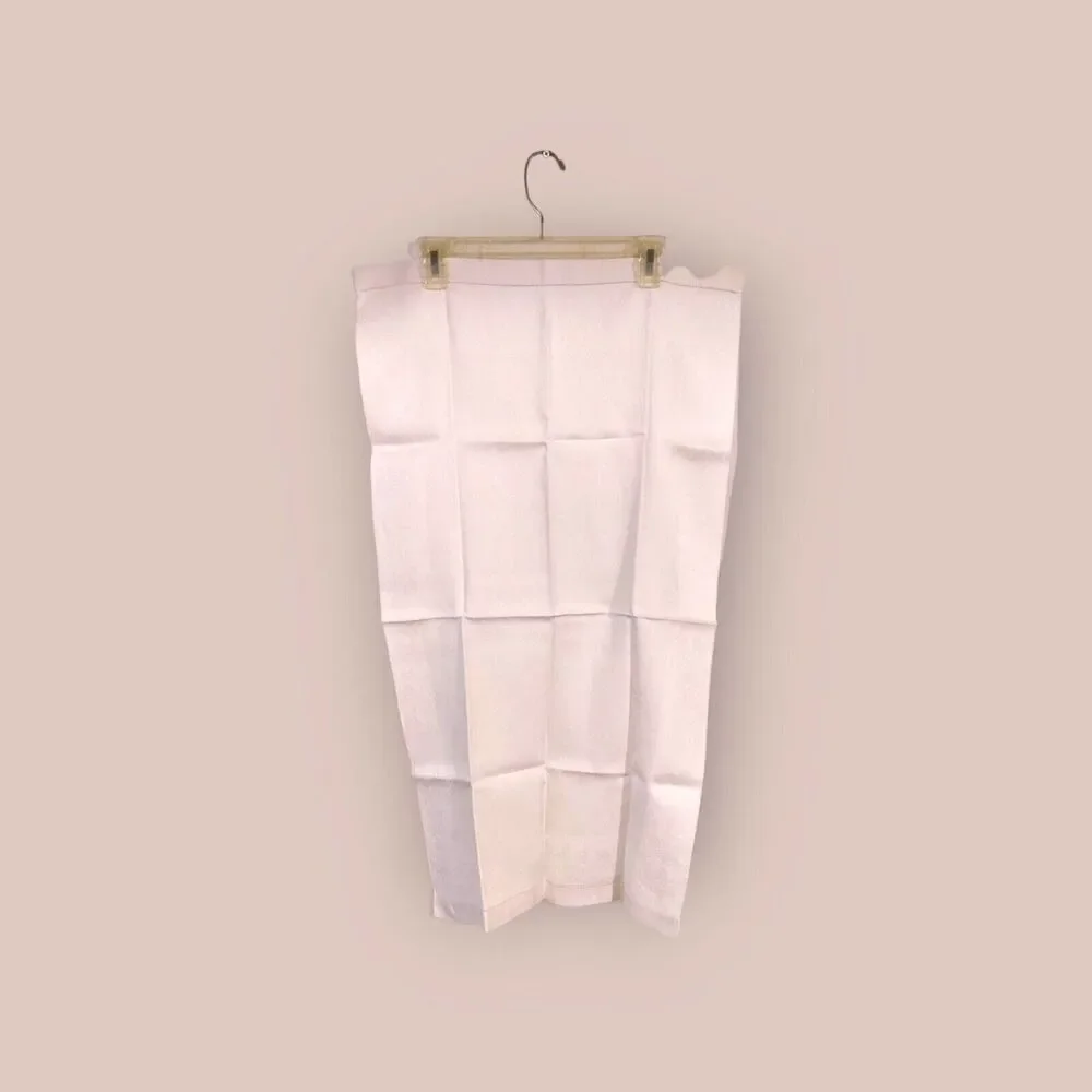 Vintage White Linen Blend Hand Towels: Border Motifs (Set of 3)
